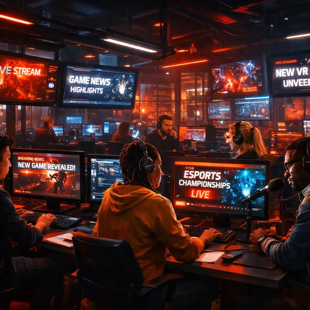 Redakcyjny newsroom BEPCO EASTERN EUROPE w stylistyce tech-noir z siatkowym układem newsów